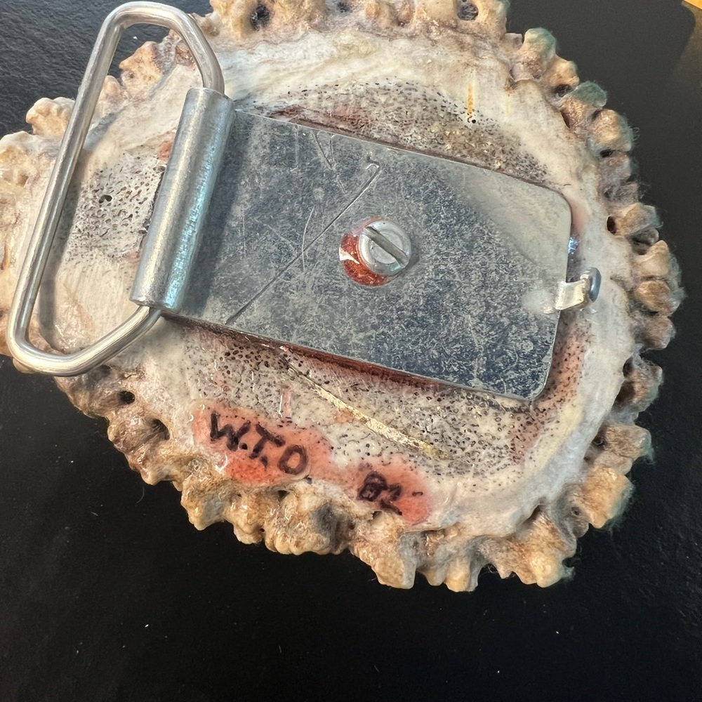 Handmade elk horn belt buckle - Picture 2 of 8